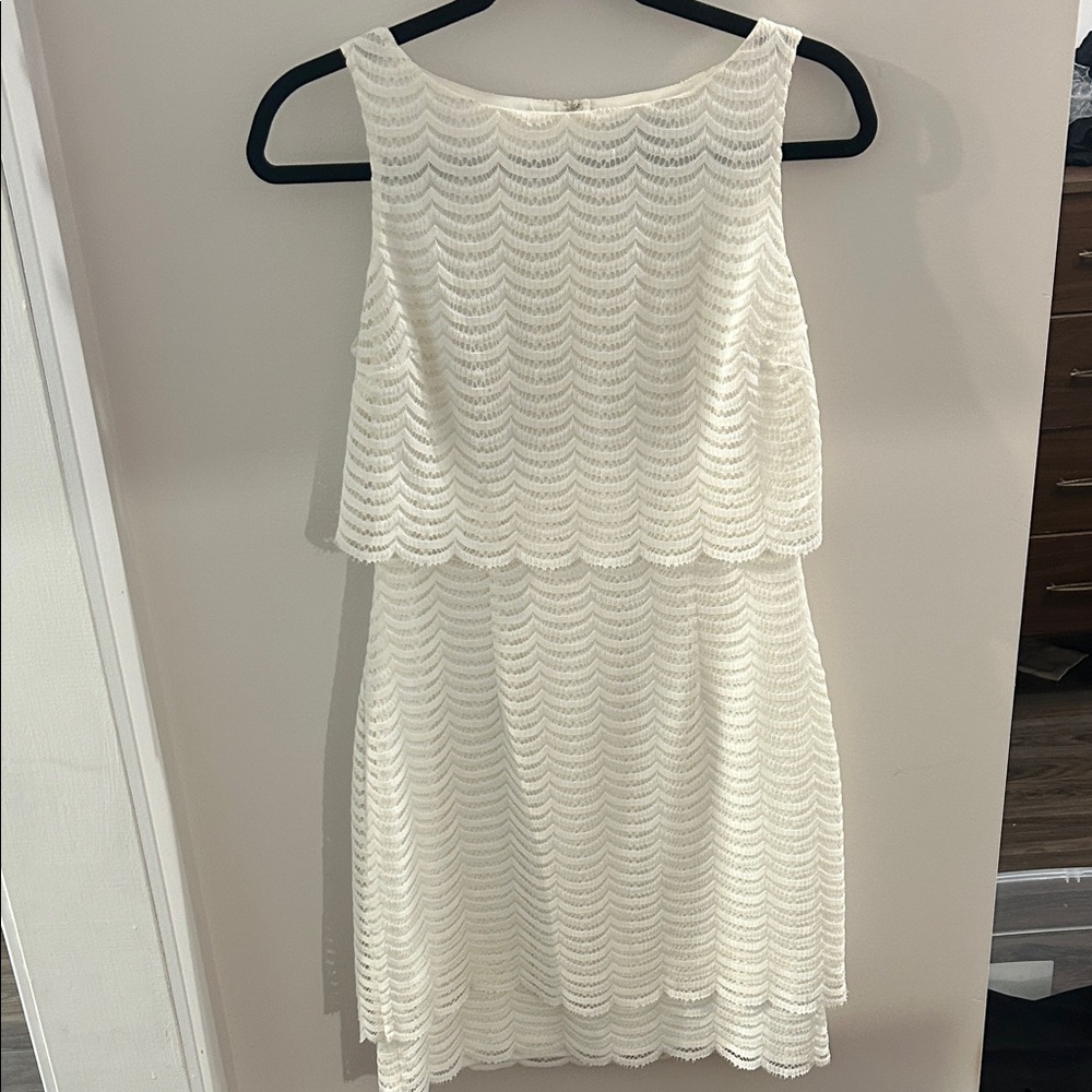 Chaps Cream Lace Mini Dress